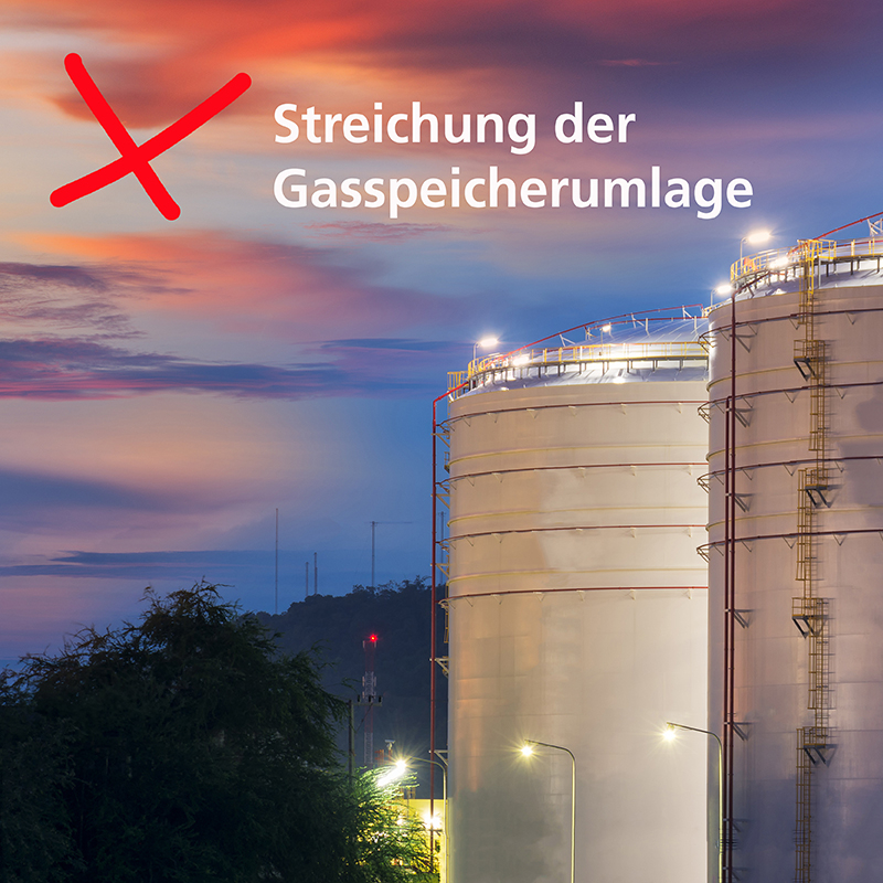 Streichung der Gasspeicherumlage