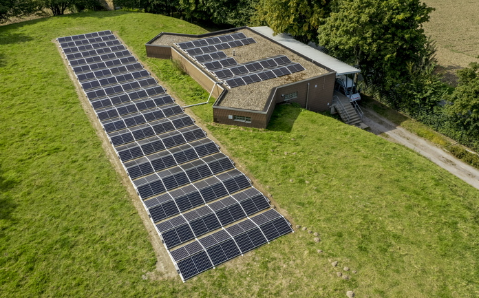 Photovoltaikanlage auf den Hochbehältern der Stadtwerke Soest in Hewingsen.